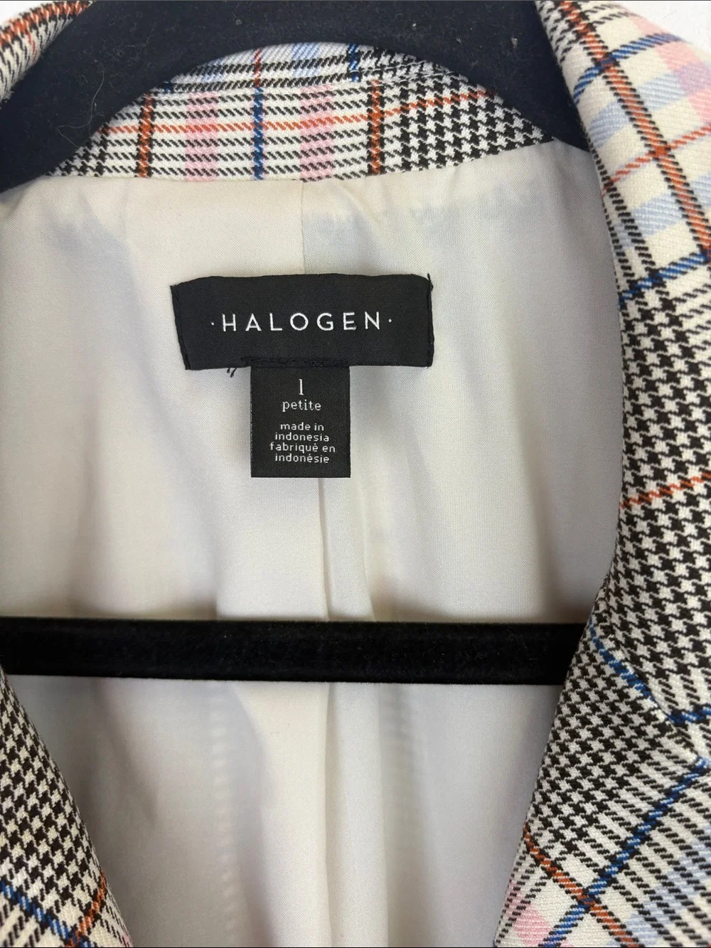 Halogen Plaid Blazer Large Petite | Double Breasted Classic Preppy Career Jacket